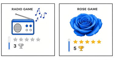 Mini-jeux de biofeedback Radio Game et Rose Game